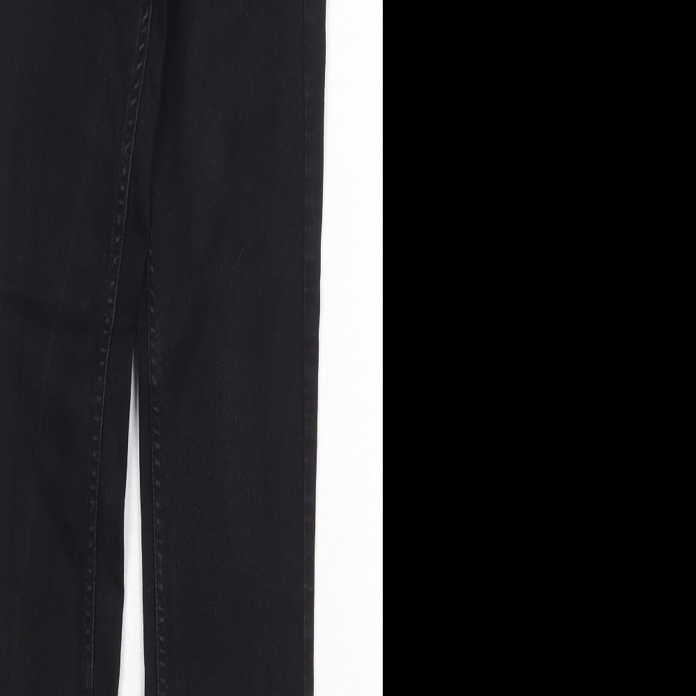 Marks and Spencer Womens Black Cotton Skinny Jeans Size 8 Regular Zip