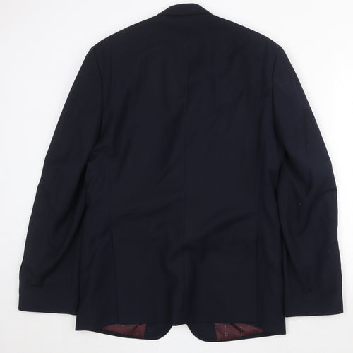 Burton Mens Blue Polyester Jacket Suit Jacket Size 40 Regular