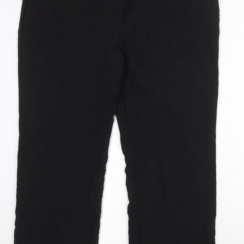 Capsule Womens Black Polyester Trousers Size 16 Regular Zip