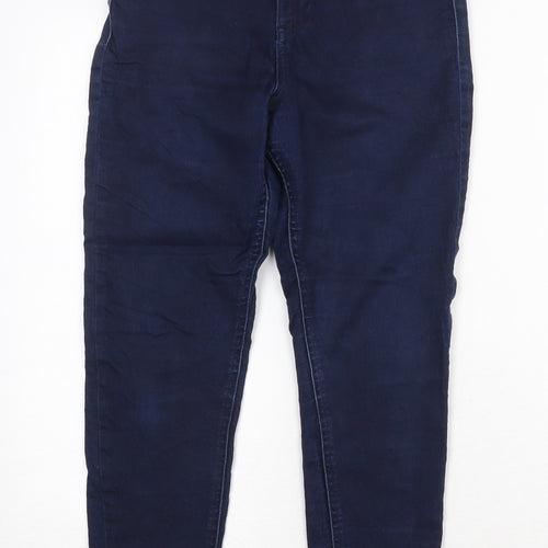 Marks and Spencer Womens Blue Cotton Skinny Jeans Size 10 Regular Zip