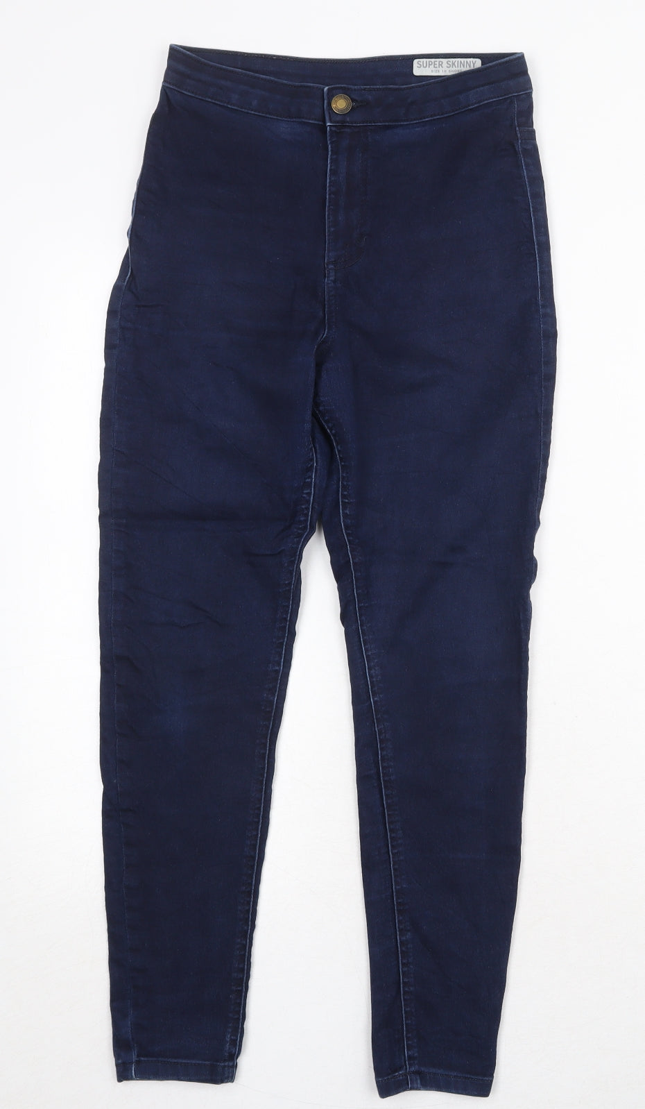 Marks and Spencer Womens Blue Cotton Skinny Jeans Size 10 Regular Zip