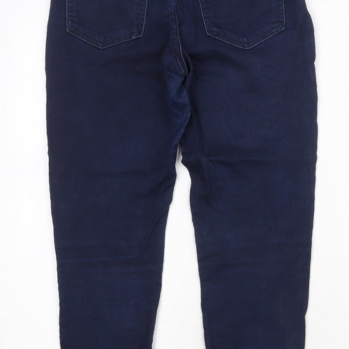Marks and Spencer Womens Blue Cotton Skinny Jeans Size 10 Regular Zip