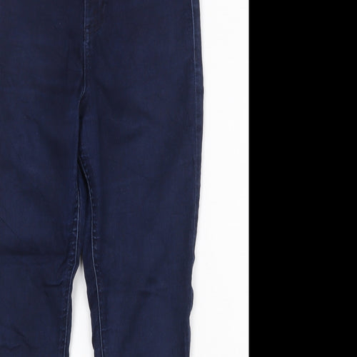Marks and Spencer Womens Blue Cotton Skinny Jeans Size 10 Regular Zip