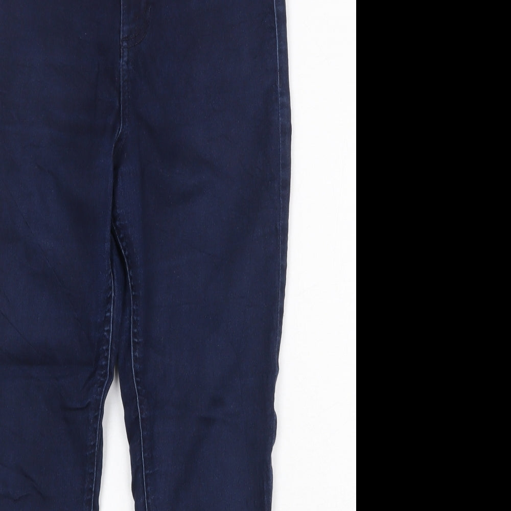 Marks and Spencer Womens Blue Cotton Skinny Jeans Size 10 Regular Zip