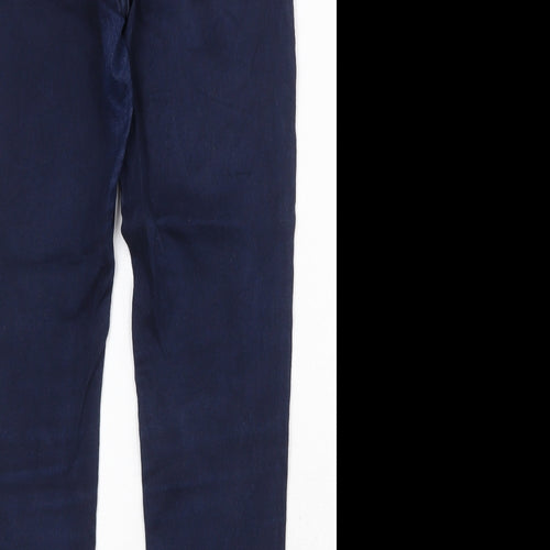 Marks and Spencer Womens Blue Cotton Skinny Jeans Size 10 Regular Zip