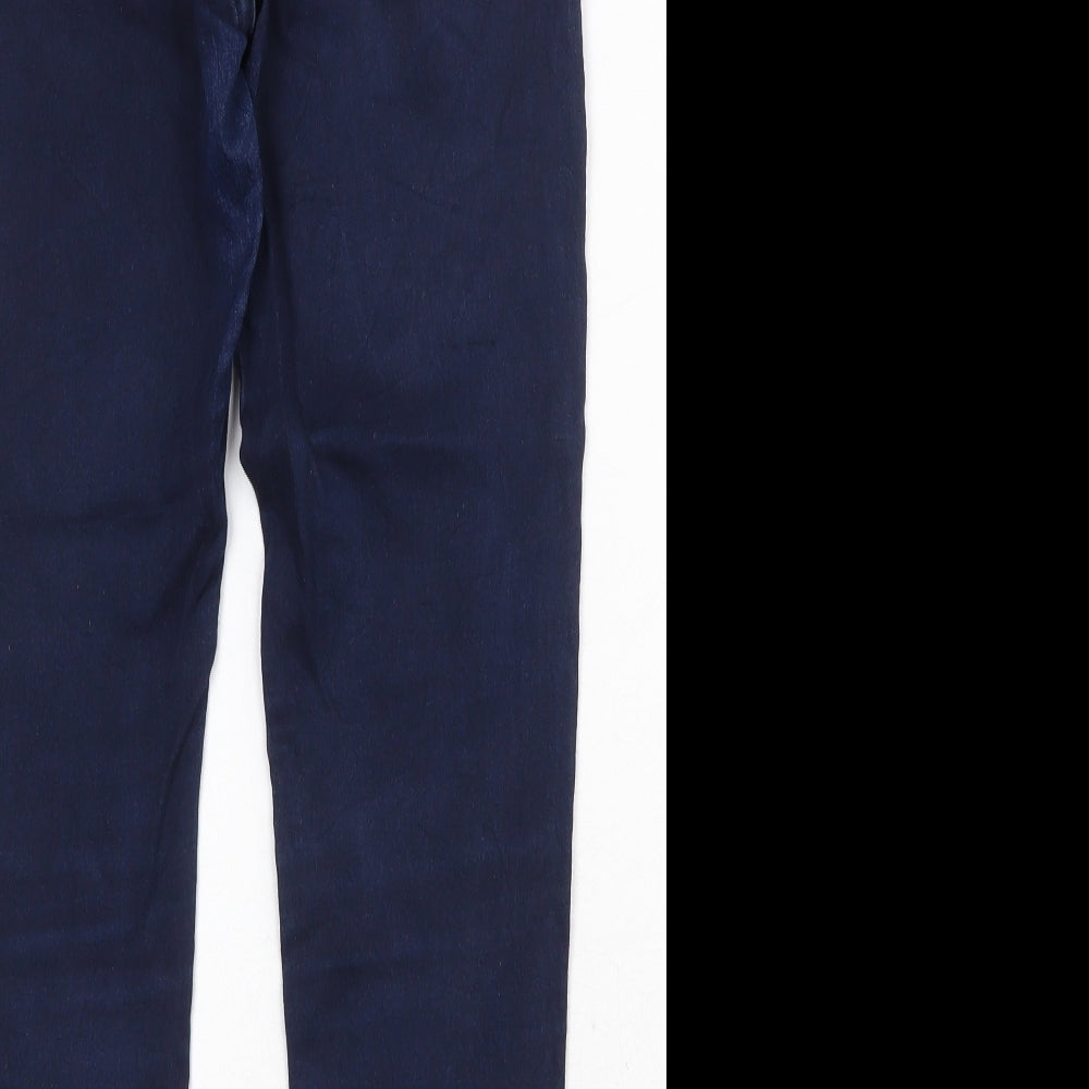 Marks and Spencer Womens Blue Cotton Skinny Jeans Size 10 Regular Zip