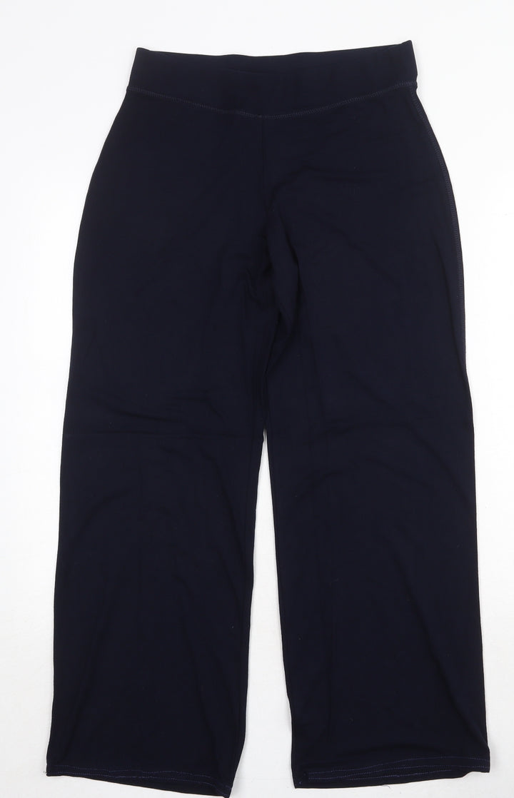 Marks and Spencer Womens Blue Viscose Trousers Size 10 Regular