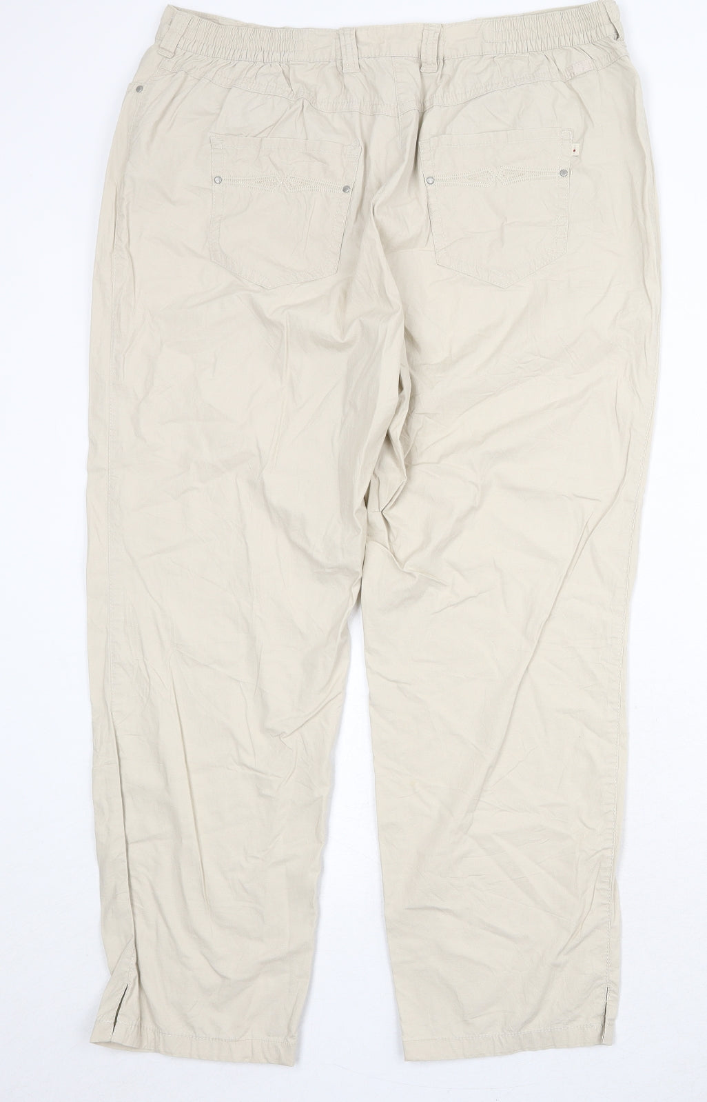 Toni Womens Beige Cotton Capri Trousers Size 36 in Regular Zip