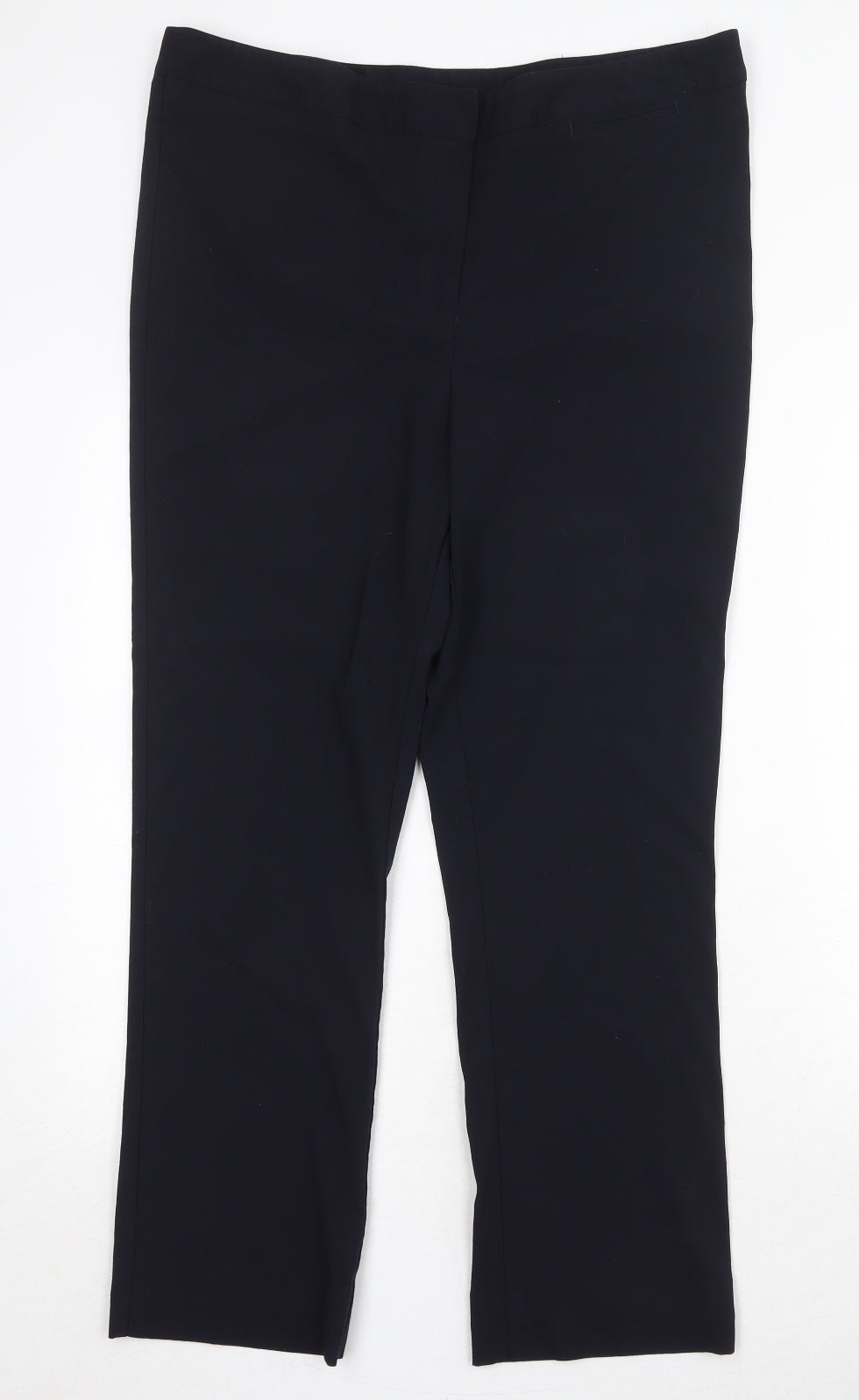 David Luke Womens Blue Polyester Trousers Size 34 in Regular Zip