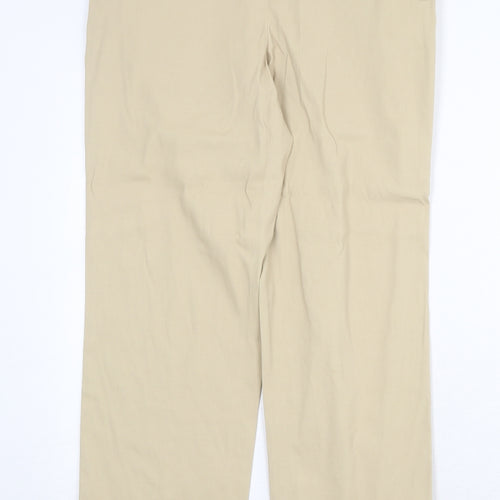 Episode Womens Beige Nylon Trousers Size 12 Regular Zip