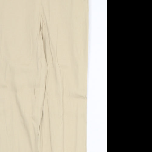 Episode Womens Beige Nylon Trousers Size 12 Regular Zip