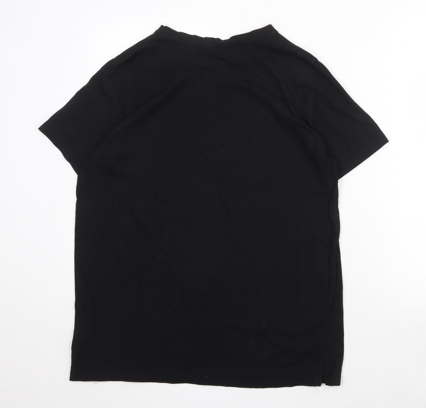 Disney Womens Black 100% Cotton Basic T-Shirt Size 12 Round Neck - Mickey Mouse