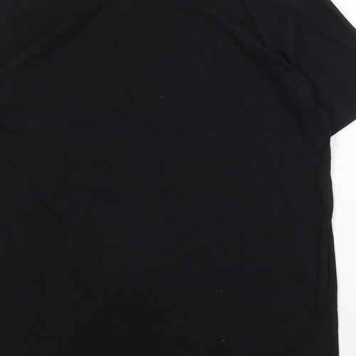 Disney Womens Black 100% Cotton Basic T-Shirt Size 12 Round Neck - Mickey Mouse