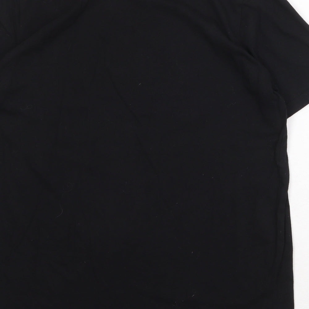 Disney Womens Black 100% Cotton Basic T-Shirt Size 12 Round Neck - Mickey Mouse