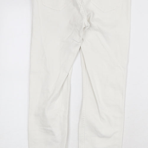 New Look Womens White Cotton Skinny Jeans Size 8 Regular Zip
