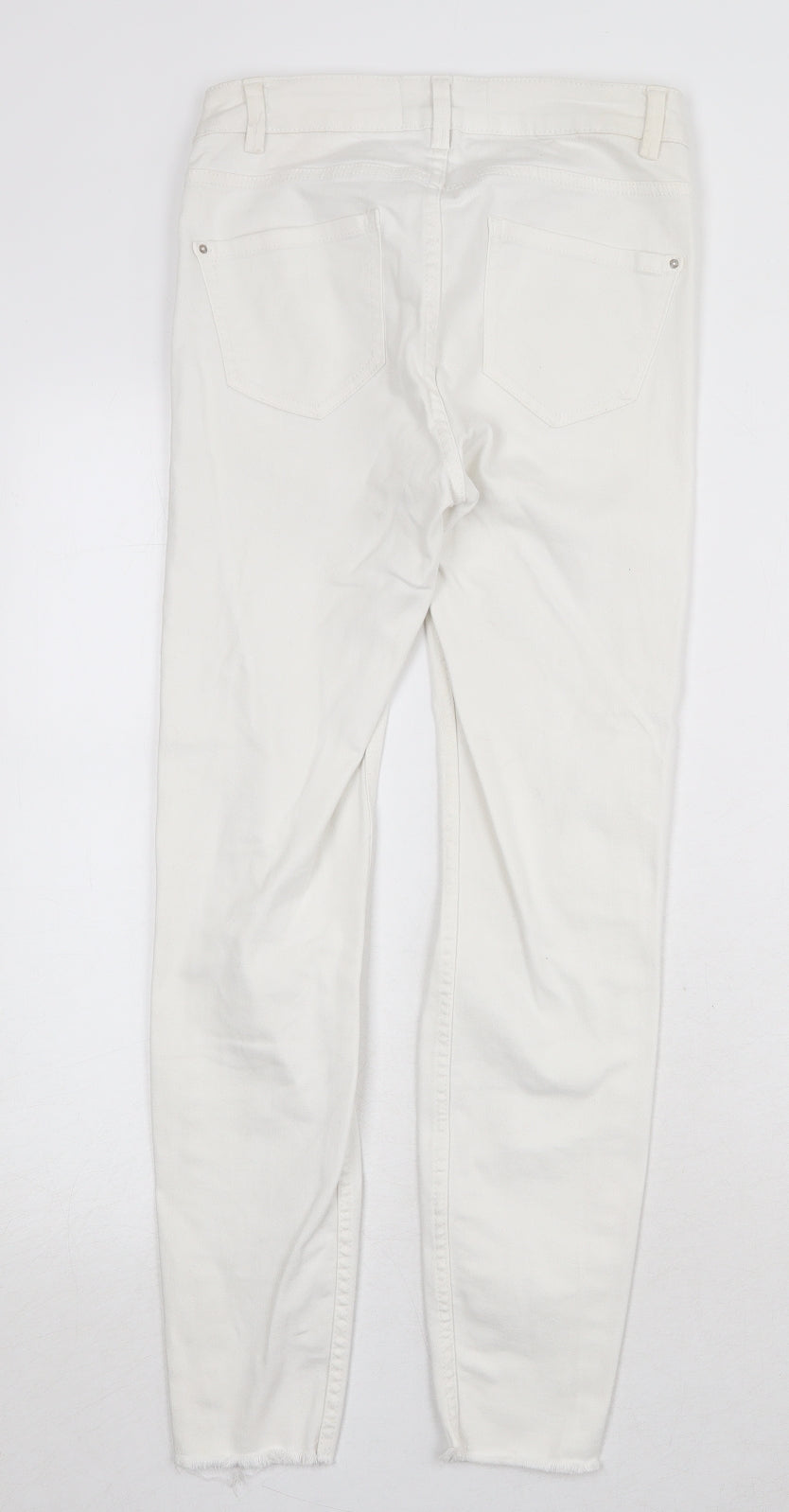 New Look Womens White Cotton Skinny Jeans Size 8 Regular Zip