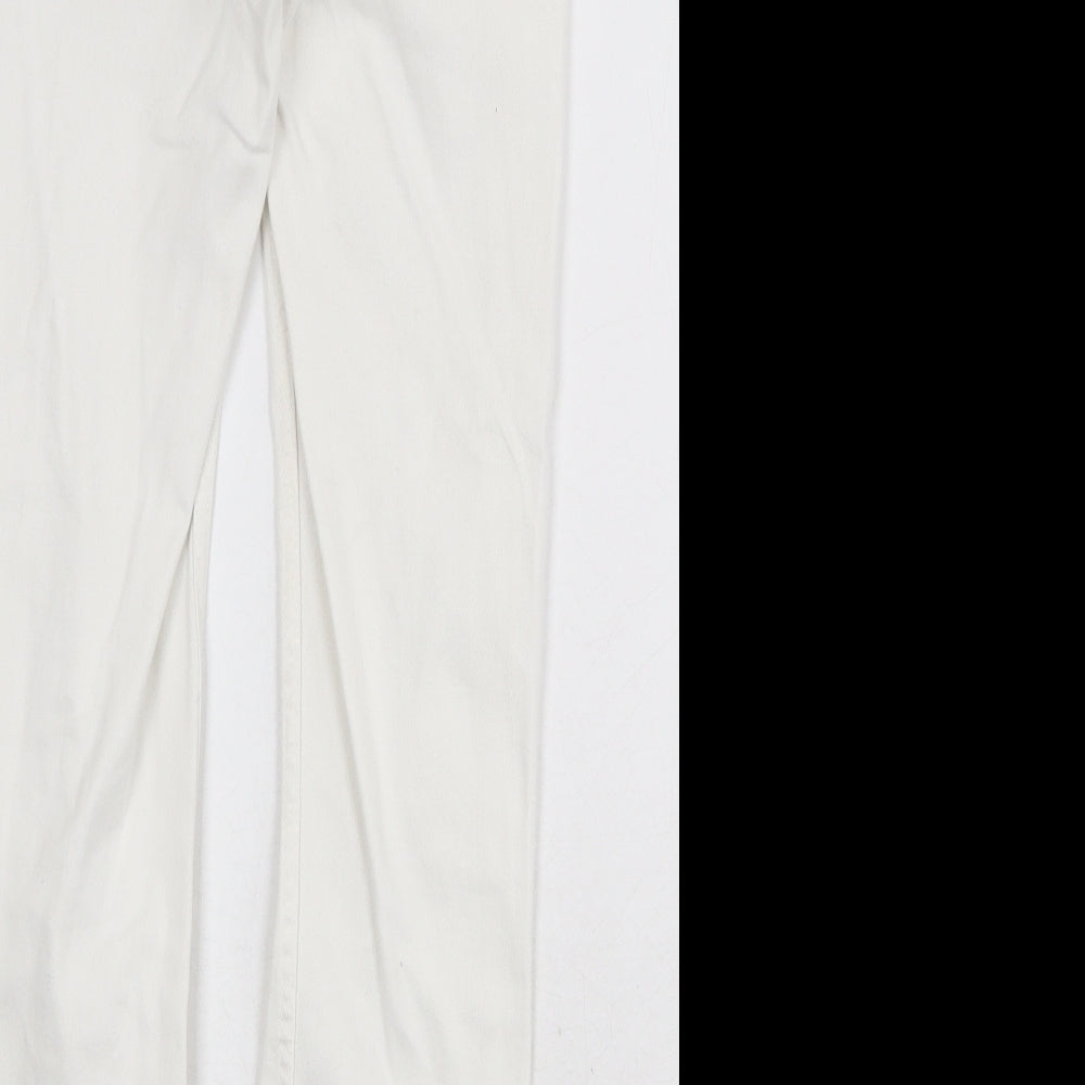 New Look Womens White Cotton Skinny Jeans Size 8 Regular Zip