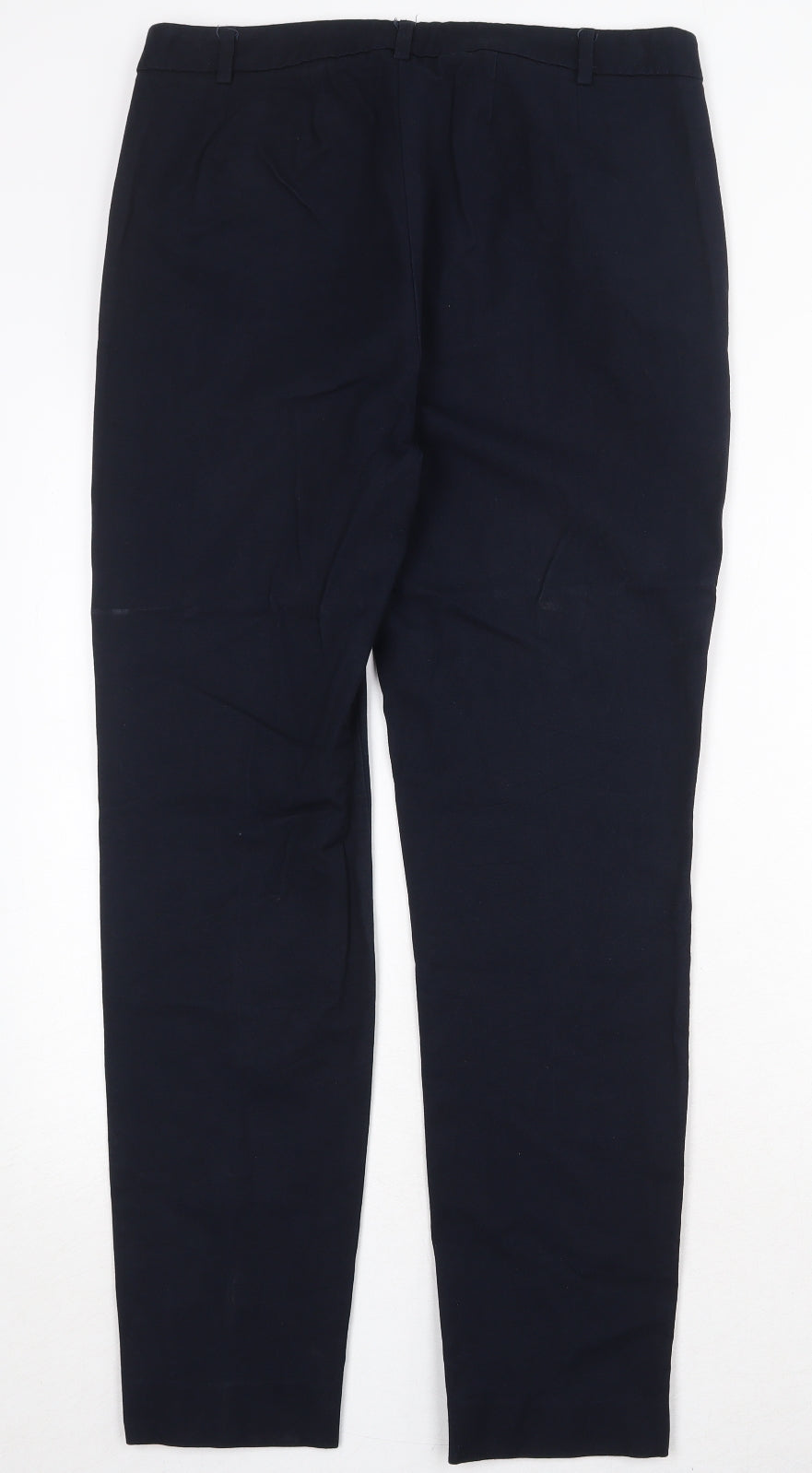 Marks and Spencer Womens Blue Viscose Trousers Size 14 Regular Zip