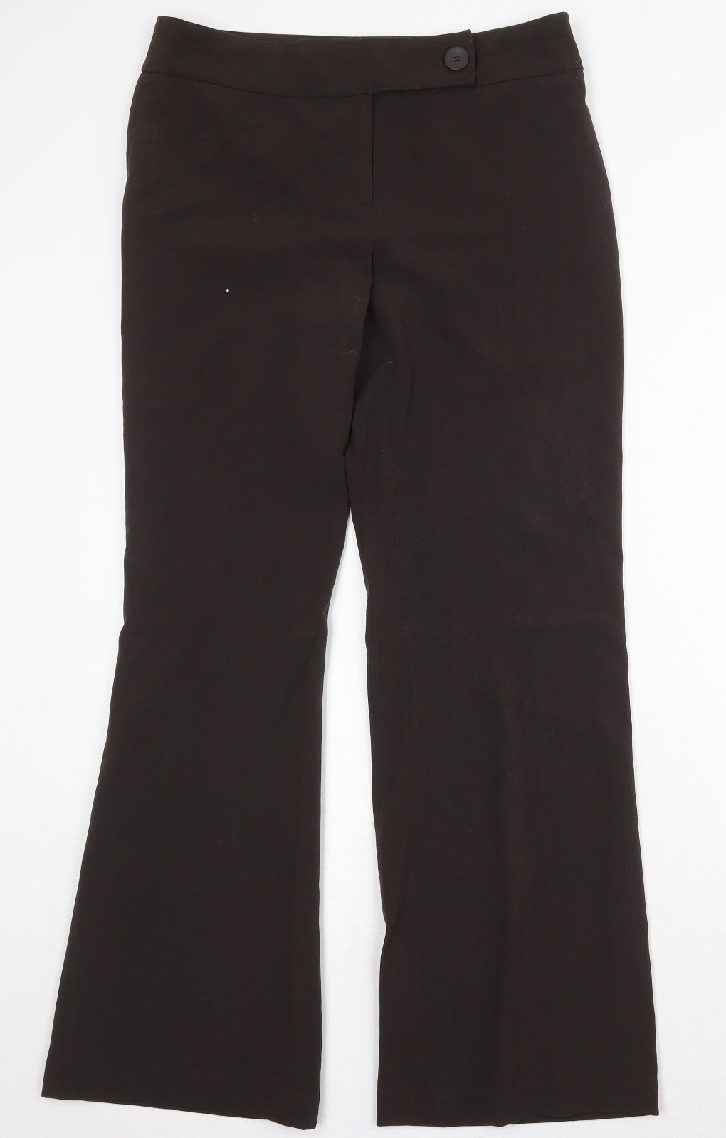 Debenhams Womens Brown Polyester Trousers Size 12 Regular Zip