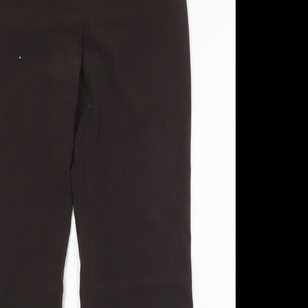 Debenhams Womens Brown Polyester Trousers Size 12 Regular Zip