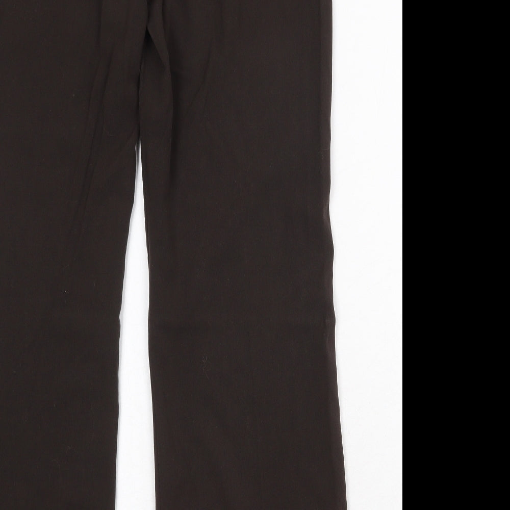 Debenhams Womens Brown Polyester Trousers Size 12 Regular Zip
