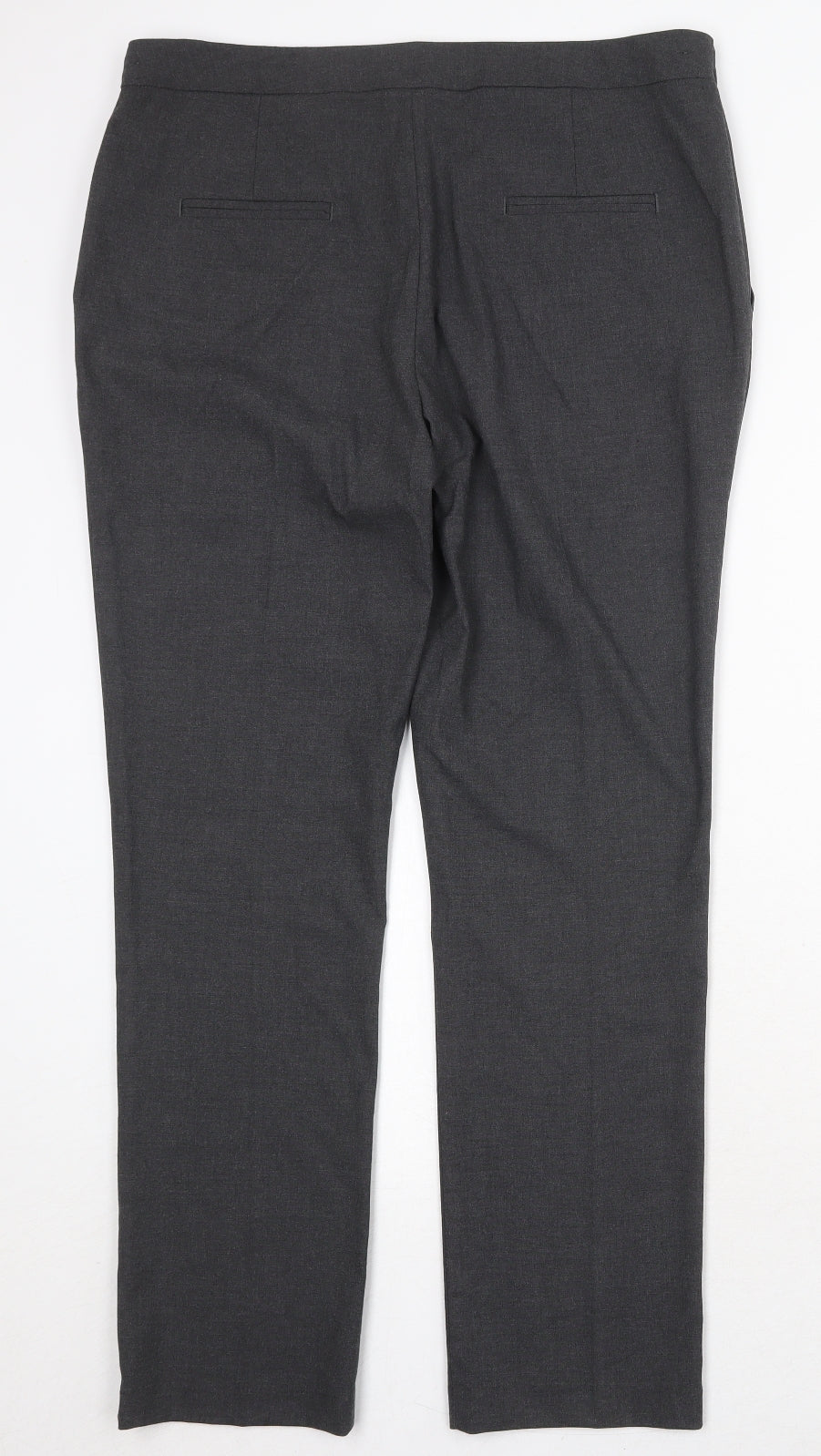 Marks and Spencer Mens Grey Polyester Chino Trousers Size 34 in Regular Zip