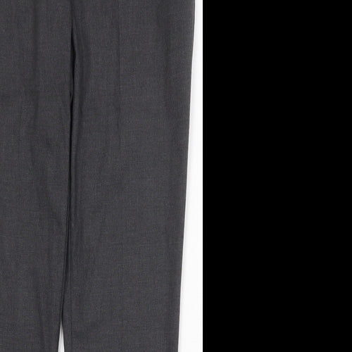 Marks and Spencer Mens Grey Polyester Chino Trousers Size 34 in Regular Zip