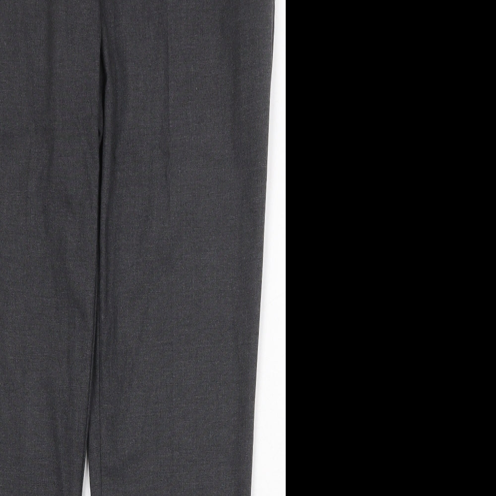 Marks and Spencer Mens Grey Polyester Chino Trousers Size 34 in Regular Zip