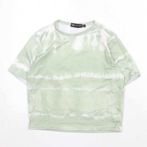 I SAW IT FIRST Womens Green Polyester Basic T-Shirt Size 14 Round Neck - Tie Dye