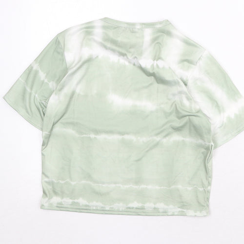 I SAW IT FIRST Womens Green Polyester Basic T-Shirt Size 14 Round Neck - Tie Dye