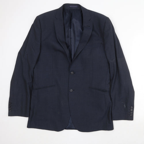 Racing Green Mens Blue Polyester Jacket Suit Jacket Size 42 Regular