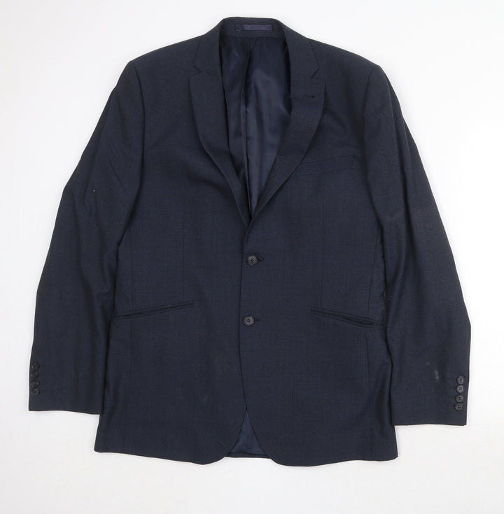 Racing Green Mens Blue Polyester Jacket Suit Jacket Size 42 Regular