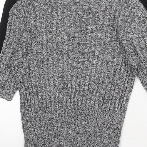 Marks and Spencer Womens Grey Round Neck Viscose Pullover Jumper Size 8