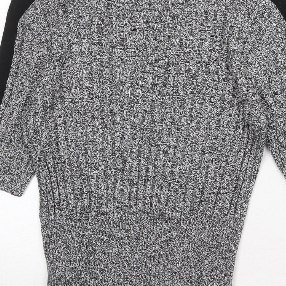 Marks and Spencer Womens Grey Round Neck Viscose Pullover Jumper Size 8