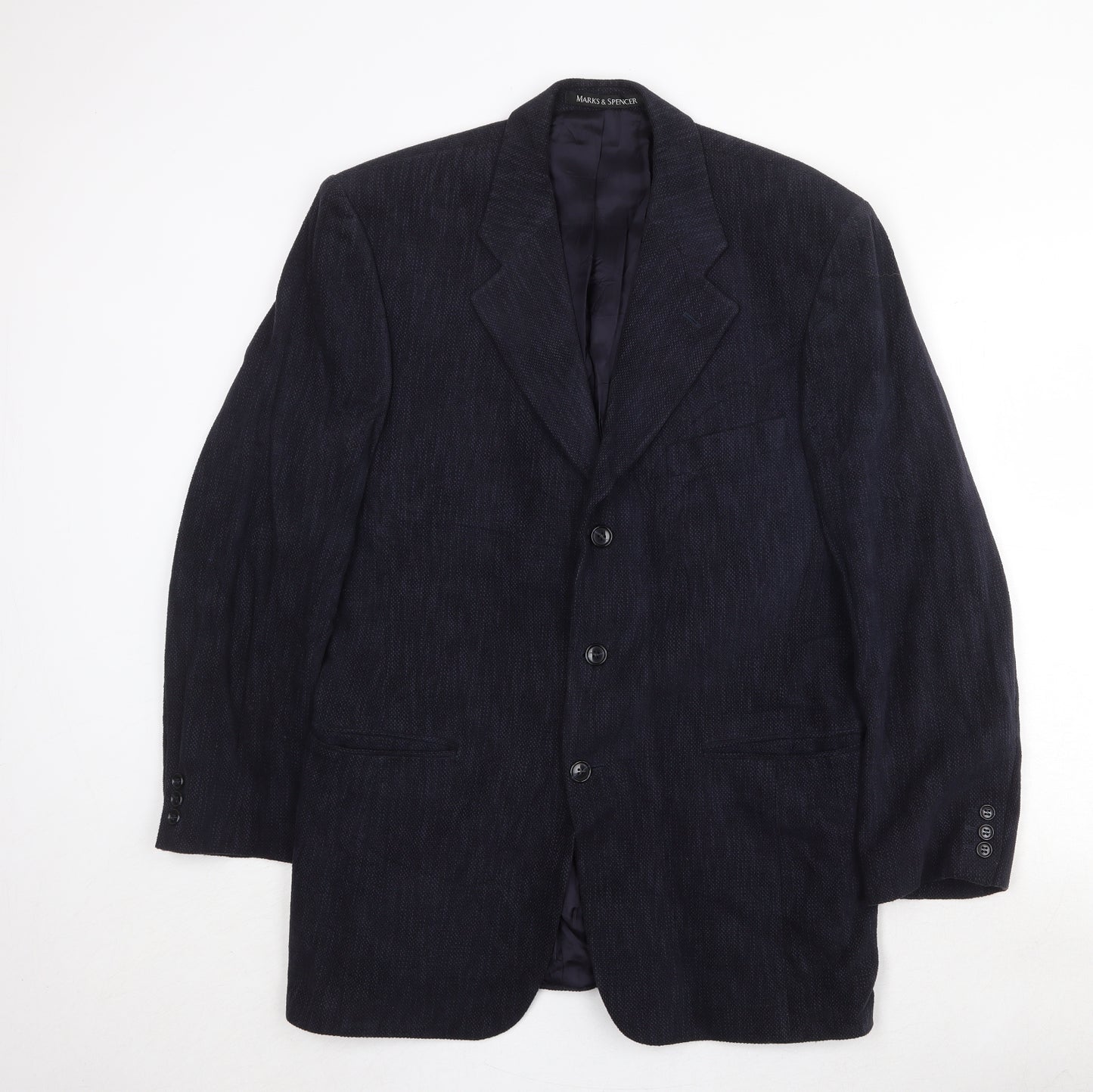 Marks and Spencer Mens Blue Cotton Jacket Suit Jacket Size 40 Regular
