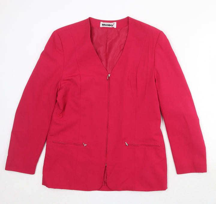 Brando Womens Pink Jacket Size 10 Zip