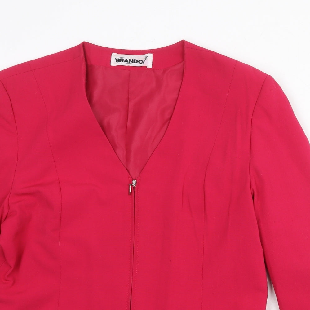 Brando Womens Pink Jacket Size 10 Zip