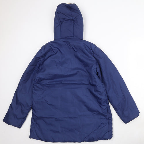 Anne de Lancay Womens Blue Quilted Jacket Size S Snap