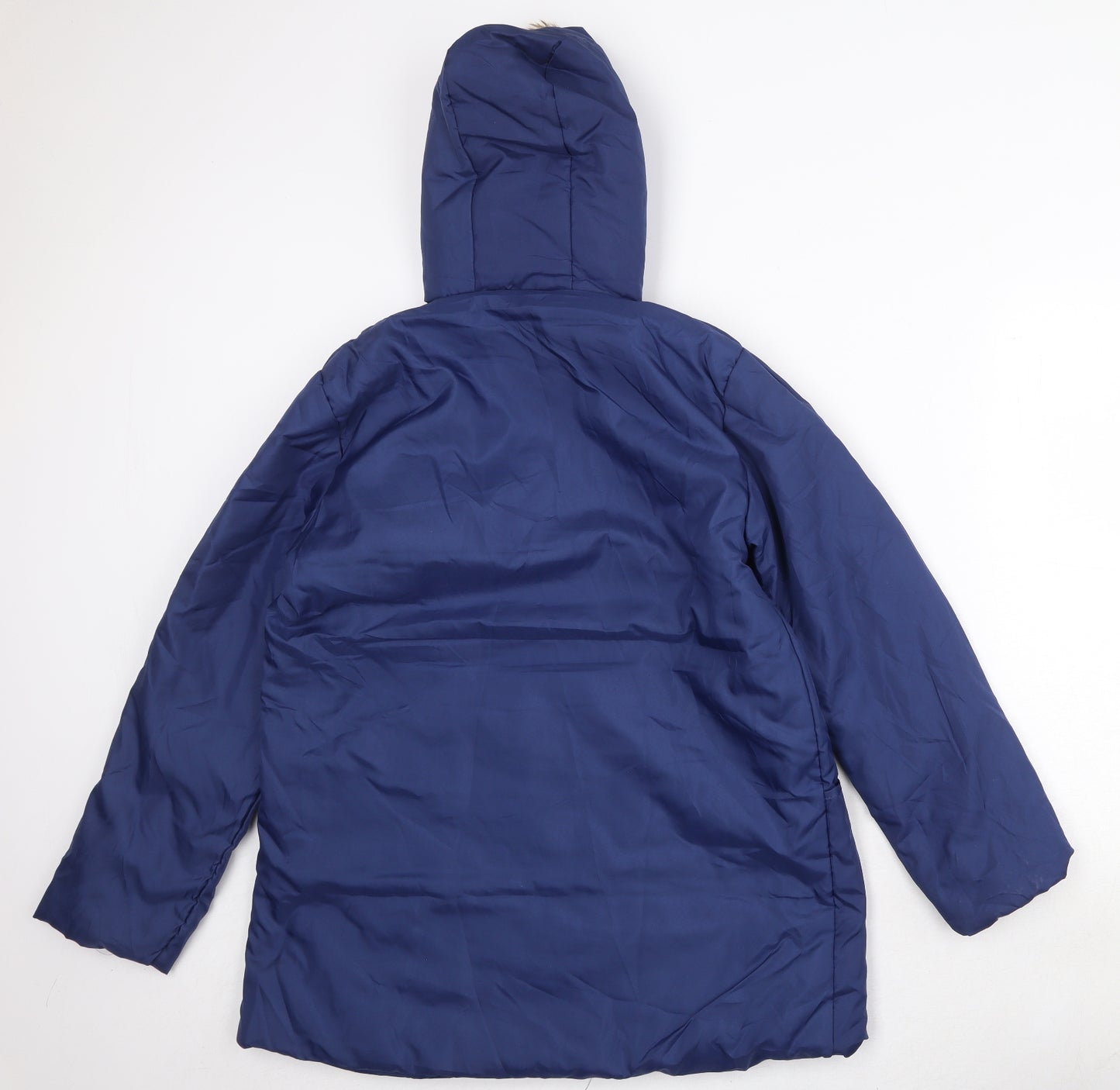 Anne de Lancay Womens Blue Quilted Jacket Size S Snap