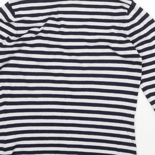 Principles Womens Blue V-Neck Striped Viscose Pullover Jumper Size 10