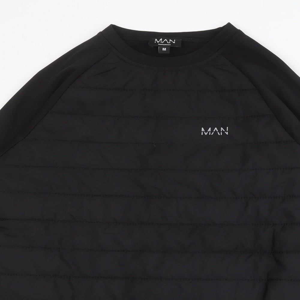 Boohoo Mens Black Polyester Pullover Sweatshirt Size M