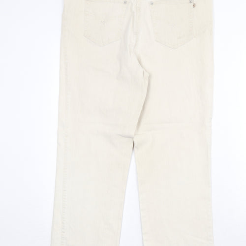 Toni Womens Beige Cotton Straight Jeans Size 35 in Regular Zip