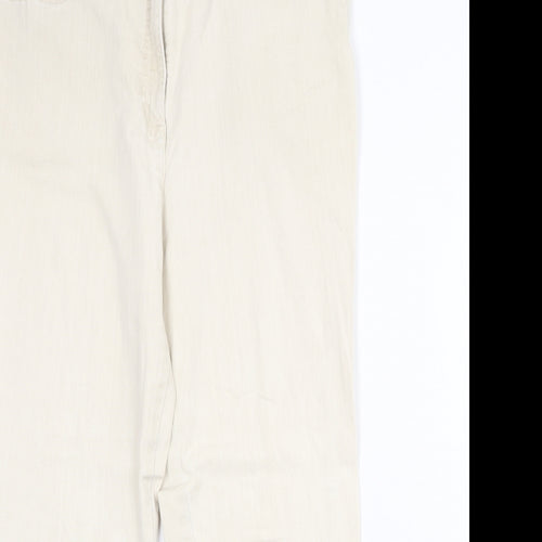 Toni Womens Beige Cotton Straight Jeans Size 35 in Regular Zip