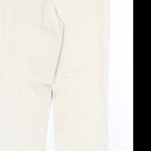 Toni Womens Beige Cotton Straight Jeans Size 35 in Regular Zip