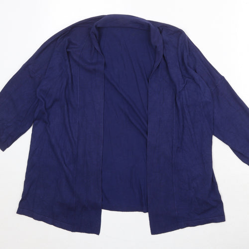 Marks and Spencer Womens Blue V-Neck Viscose Cardigan Jumper Size 10