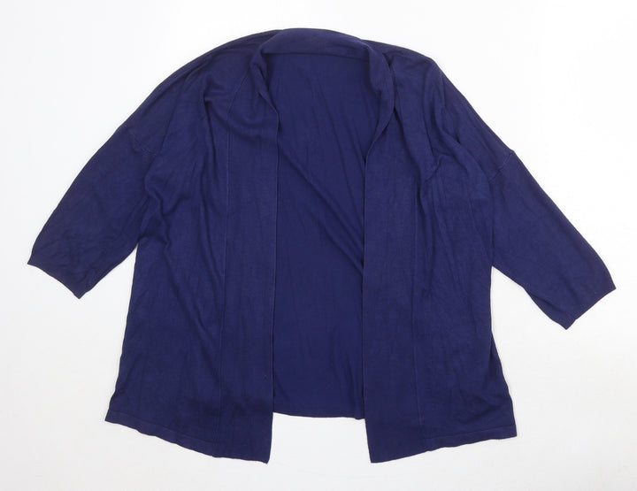 Marks and Spencer Womens Blue V-Neck Viscose Cardigan Jumper Size 10