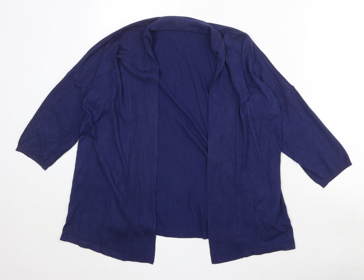 Marks and Spencer Womens Blue V-Neck Viscose Cardigan Jumper Size 10