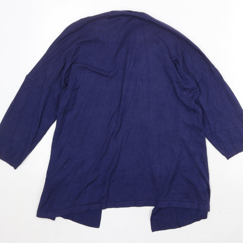 Marks and Spencer Womens Blue V-Neck Viscose Cardigan Jumper Size 10