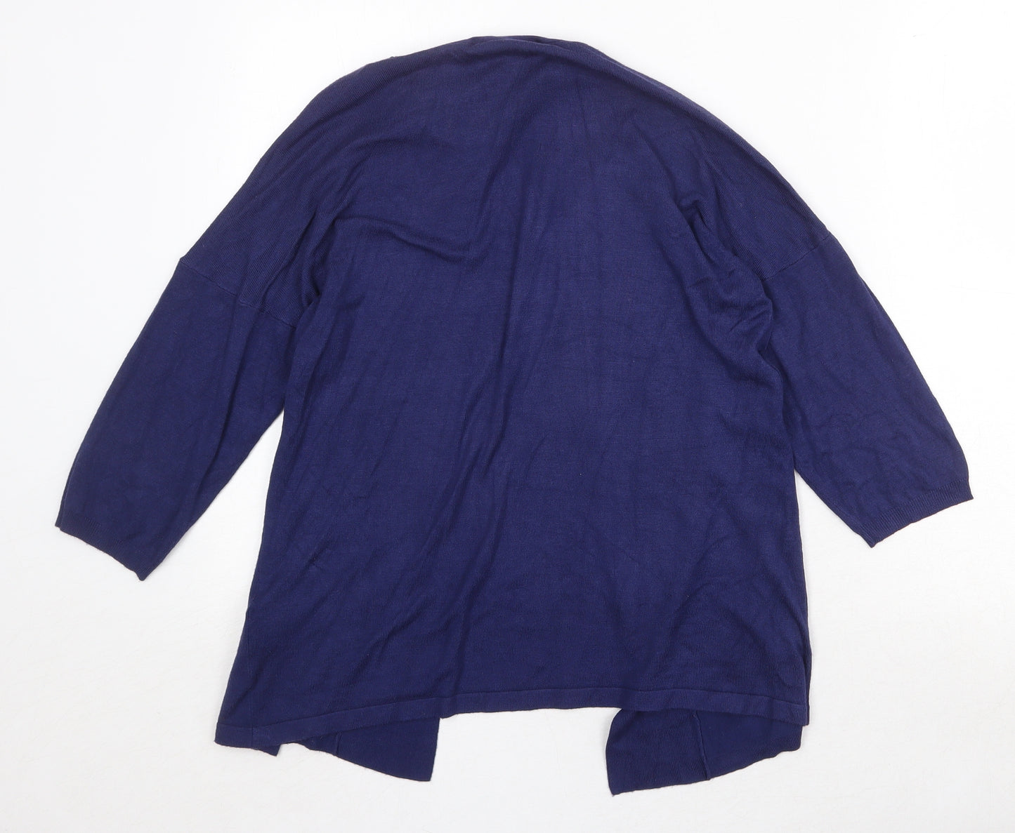 Marks and Spencer Womens Blue V-Neck Viscose Cardigan Jumper Size 10