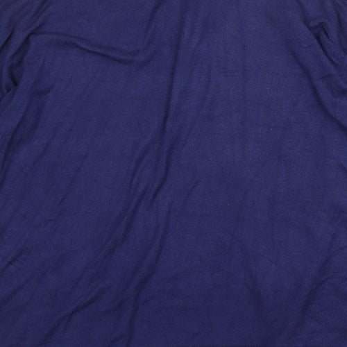 Marks and Spencer Womens Blue V-Neck Viscose Cardigan Jumper Size 10